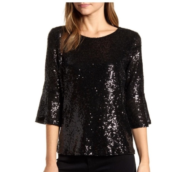 2/$45 Gibson x Glam Living in Yellow sequin top - Picture 1 of 7